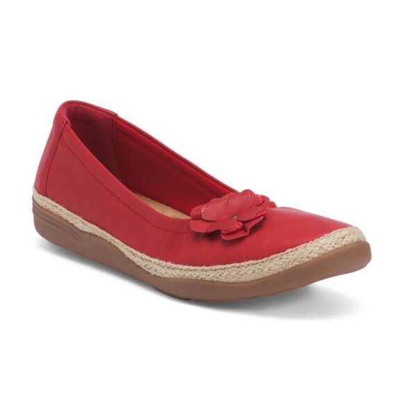 Clarks Shoes - CLARKS Elaina Jade Leather Comfort Flats